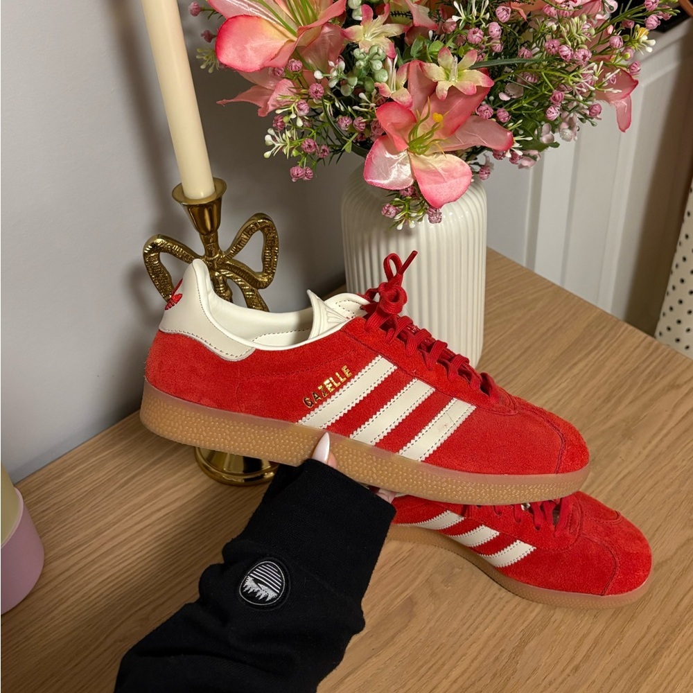 Adidas Gazelle Red and White Sneakers